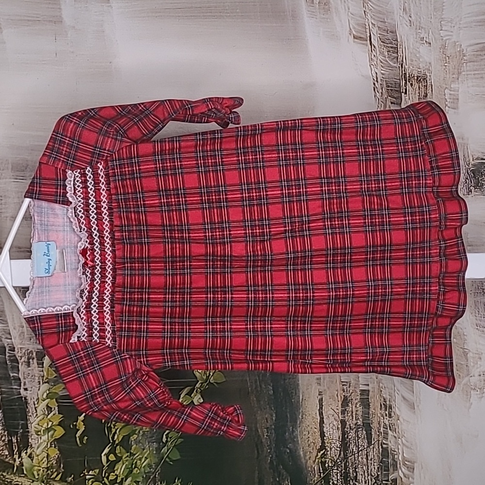 Sleeping Beauty classic Winter Red Plaid Nightgown Girls size 4